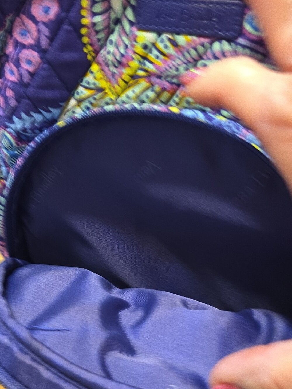 VERA  BRADLEY Quilted Purple Floral Backpack - Women's Bag - Picture 4 of 5